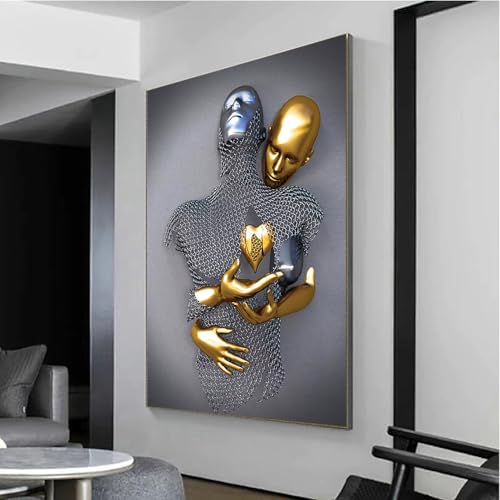 Art abstrait sur toile effet 3D triptyque grand format pour intérieur chic