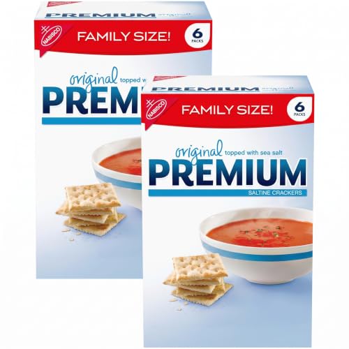 Premium Original Saltine Crackers, Lunch Snacks, Family Size, 24 oz (Pack of 2)