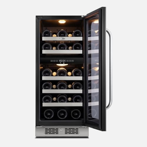 Image of Whynter BSR-029DW 15 inch Built-ln 29 Bottle Undercounter Stainless Steel Wine Fridge with Reversible Door, Digital Control, Lock, and Carbon Filter