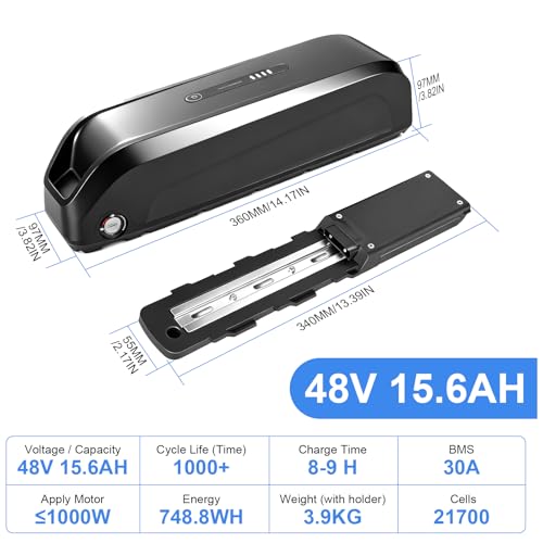 Miniatura 4 de Upp 3-6 Días Para Llegar Batería Ebike 48v 15.6 Ah Batería De Bicicleta Eléctrica Para Motor De Bicicleta De 48v 1000w 750w 500w 250w, Batería De Iones De Litio Ebike