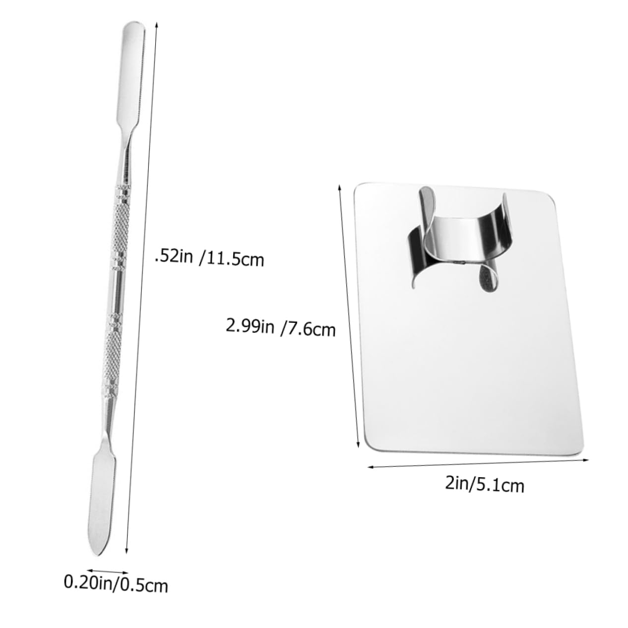 Mikinona Stainless Steel Makeup Palette Set Mixing Tray Foundation Makeup Spatula