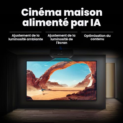 BenQ W2720i | Projecteur Home Cinema intelligent 2500 lm 4K à LED avec mode cinéma géré par AI, DCI-P3, HDR, Delta E<3, Rec.709, étalonnage en usine, eARC, Dolby, 7.1 canaux, Android TV, HDR10+, HDR10