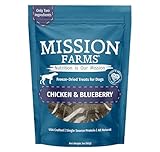 Mission Farms Freeze-Dried Dog Treats, Raw Pet Food Topper Training Rewards, Made in USA, Chicken & Blueberry (3 oz)