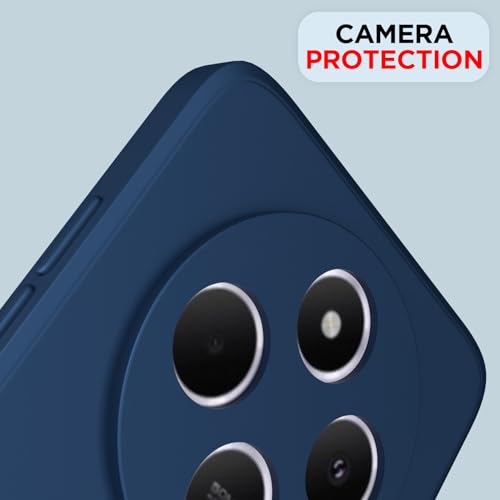 Image of Outlouders Back Cover for Redmi A4 5G / Redmi 14C 5G / Poco C75 5G | Camera Protection | Durable Soft Matte Silicone Bumper Case (Blue)