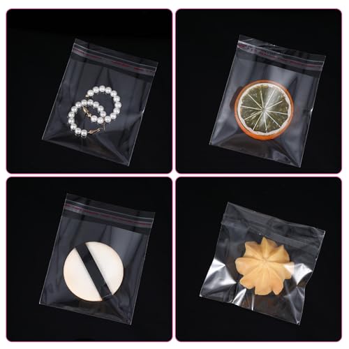 Ymapinc 200 Stück Selbstklebend Zellophantüten Klein Cellophantüten Transparent Plastiktüten Tütchen Klarsichttüten für Süßigkeiten Kekse Snacks Handarbeiten(10x8cm)