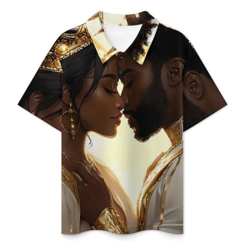 Black Couple King And Queen Afro Woman Man Lovers Youth Polo Shirt Short Sleeve Golf Shirts Summer Tops Casual Sport 7-8T