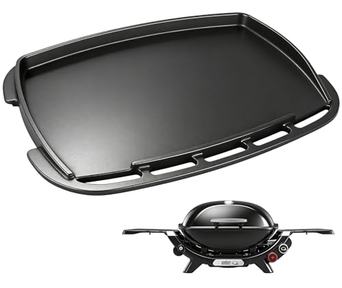 Full Size Griddle Insert for Weber Q 2800N+ Gas Grill, Cast-Iron Griddle Plate for Weber Q Griddle, Heavy-Duty Non-Stick Flat Top Cooking Surface for Breakfast, 3400248, Even Heating