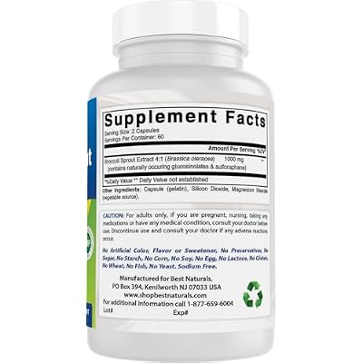 Best Naturals Broccoli Sprouts Extract, 1000 mg, 120 Count