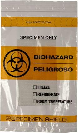 International Plastics CZSB09-BP 6 x 9 in. 0.002 Gauge Reclosable 3 Wall Specimen Shield Biohazard Bags - Case of 1000