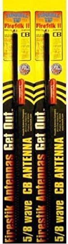 FireStikLOT of 2 II FS4-B 5/8 Wave 900W TUNABLE TIP CB Radio Antenna (Black)