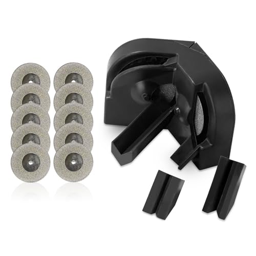 ZAWELIYO Ensemble D'affûteuse de Forets, Meuleuse de Forets, Disque de Meulage 10 Pièces et 3 Outils Auxiliaires pour le Travail du Bois, le Métal et la Réparation Automobile