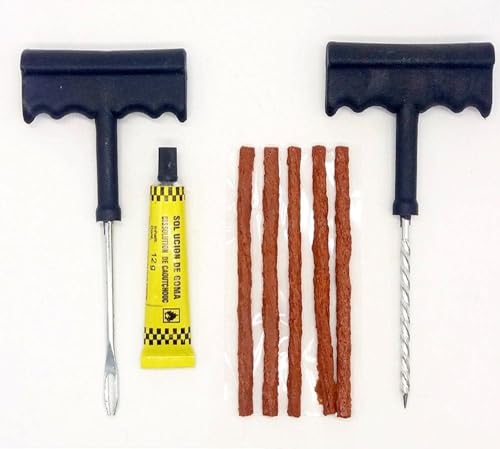 Kit Reparo Remendo Pneu Sem Câmara Carro Moto socorro com 5 Reparos