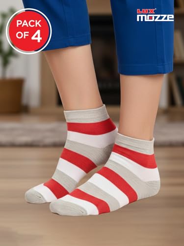 Image of Orbit Ankle Length Socks for Men |Made With Durable & Breathable Cotton | Ideal for Gym, Running, Office | 3 Pair -Multicolor