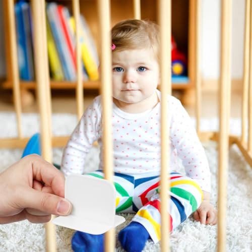Image of Vaguelly Playpen Stabilizers White Plastic Base 4 Pack | White plastic base, helps keep playpen steady, easy to install and remove