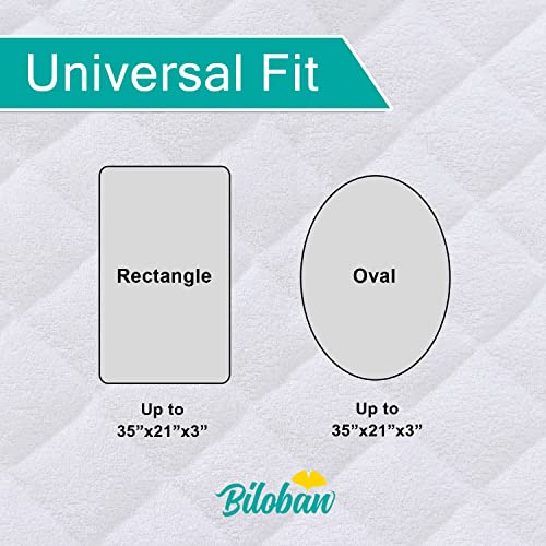 Waterproof Bassinet Mattress Pad Cover, Fits 20.5" X 35" Dream On Me Traveler/Seashell, Amke 3 In 1, Besrey, Tcbunny, Baby Joy, Bellababy Bedside Sleeper, 2 Pack, Ultra Soft Bamboo Terry Surface #TOP2