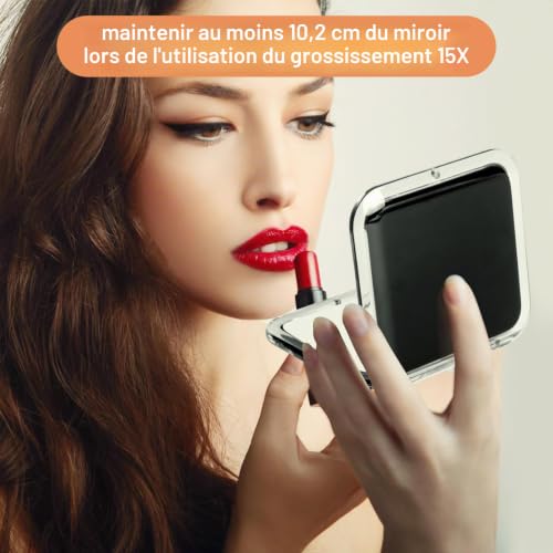 Miroir grossissant 15X de poche pour voir les moindres détails sans fatigue visuelle - 7