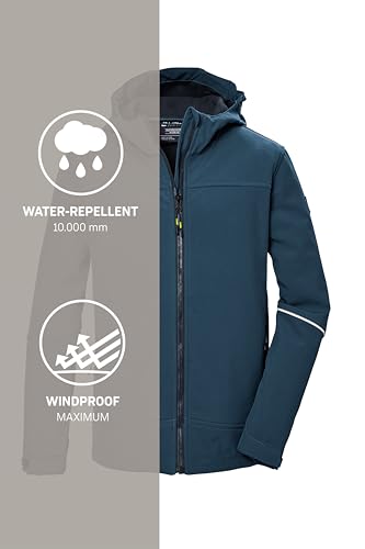 killtec Jungen Softshelljacke/Outdoorjacke mit Kapuze KOS 143 BYS SFTSHLL JCKT, dunkel ozean, 140, 43255-000