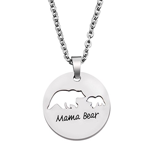 KUIYAI Sweet Family Mama Bear Necklace Bracelet Bangle Gift for Mothers Grandma