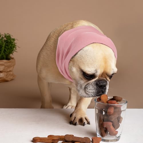 Image of Qianyu Soft Dog Calming Hoodie Quiet Head Cover Sleeves Hood for Noise Bath Hematoma Dogs Ear Cover Cancelling Sleep Help Headband for Anxiety Relief Calming Dog Neck Ear Warmer(Medium)