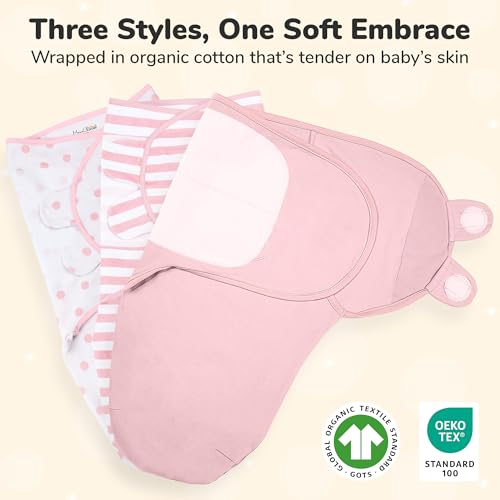 Image of Mama Cheetah Baby Swaddle Blanket, Adjustable Newborn Swaddle Wrap for Infant (0-3 Month), 3 Pack Soft Organic Cotton