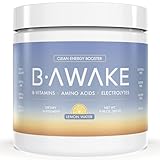 B-Awake Energy Powder Supplement, All-Natural Vitamin Drink Mix, Nootropic, B Complex, Electrolytes, Amino Acids, Focus, Hydration, Mood Support, Coffee Alternative, Lemon - (30 Servings)