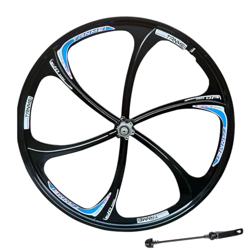ZCXBHD 26" ܂肽ݎ]ԗp }OlVE BMX zC[Zbg 6 {X|[N s[X\ ]ԃfBXNu[LΉ 100/135mm nu 6-9[^[(Black-Blue,Rear)