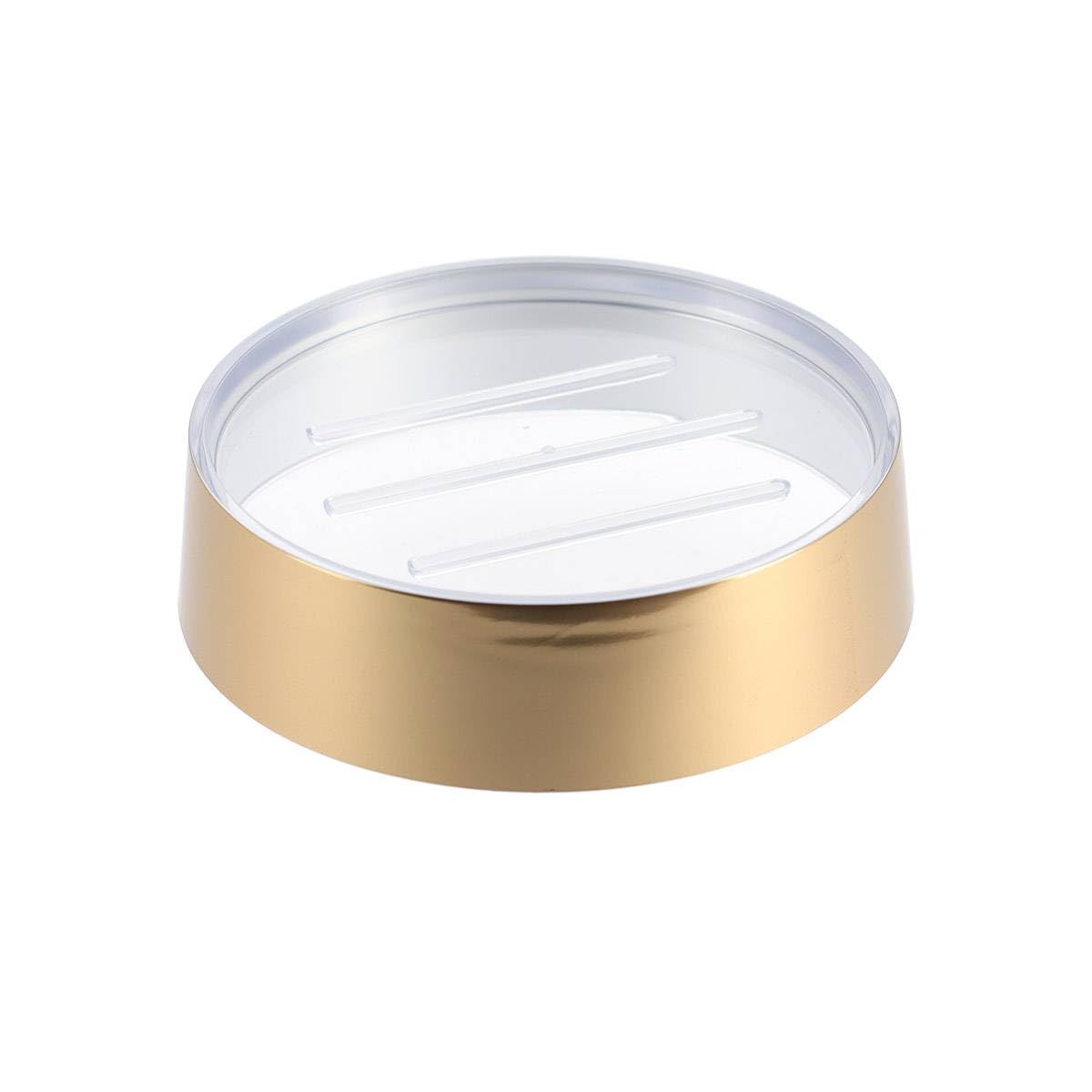 Porte savon effet or tendance accessoire salle de bain à poser chic