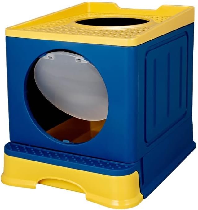 Pet Toilets Pet Toilet Bedpan Big Space Anti Splash Cats Litter Box Folding Cat WC Tray Drawer Type Large Cat Dung Basin Pets Clean Supplies Pet Litter Box(Color:Green)