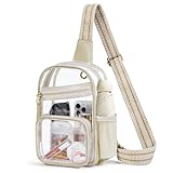 Missnine Clear Bag for Stadium Events Clear Sling Bag Fanny Pack Crossbody Purse for Sport Concert with Side Mesh Pocket