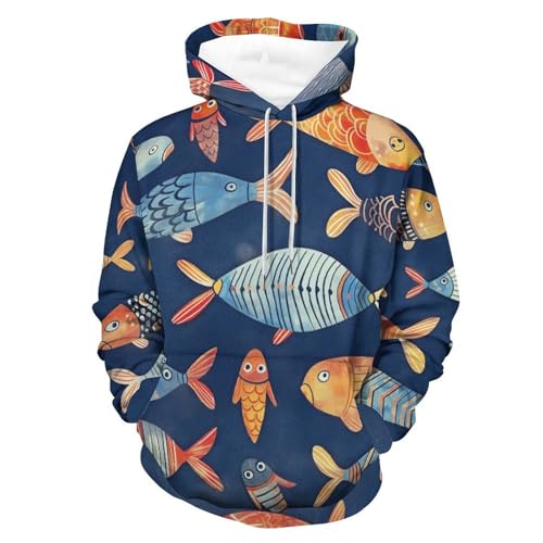 Sweat à capuche poisson coloré exprimez votre créativité avec ce pullover unique
