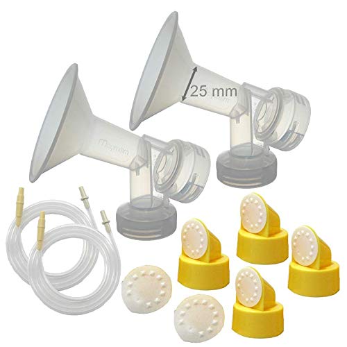 Maymom Breast Pump Kit for Medela Lactina, Symphony, Older Pump in Style Advanced Pumps; 2 Breastshields, 4 Valves, 6 Membranes, & 2 Tubes for Pump in Style Advanced Sold Before July 2006