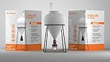 Volumen: 11 l/ 3 Gal Fermentador cónico de plástico de 11 litros/3 galones, pequeño fermento rápido con soporte + tarro de cristal colección