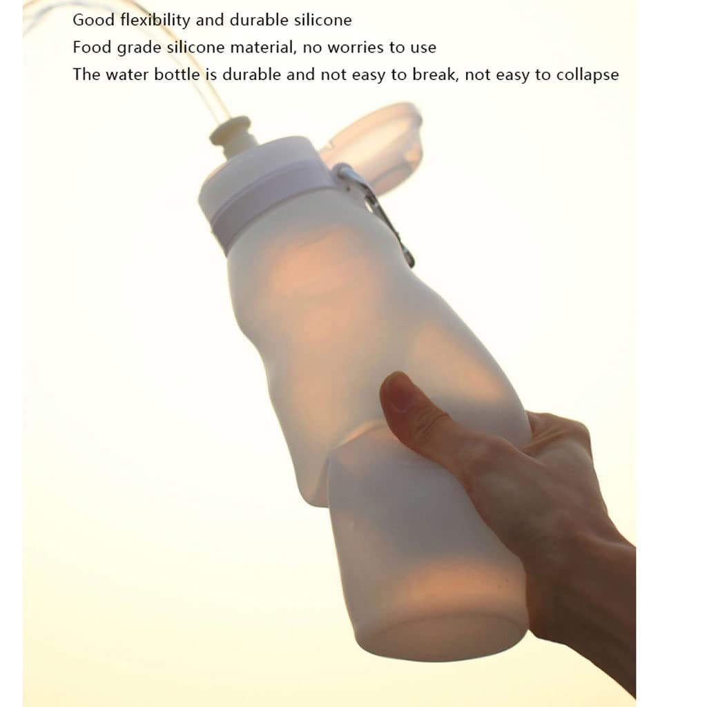 Borraccia Pieghevole da 600 ml, Portatile, Retrattile, in Silicone, per Viaggi all'aperto