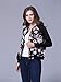 Choies Women Black Long Sleeve Floral Print Vintage Lightweight Biker Bomber Jacket L
