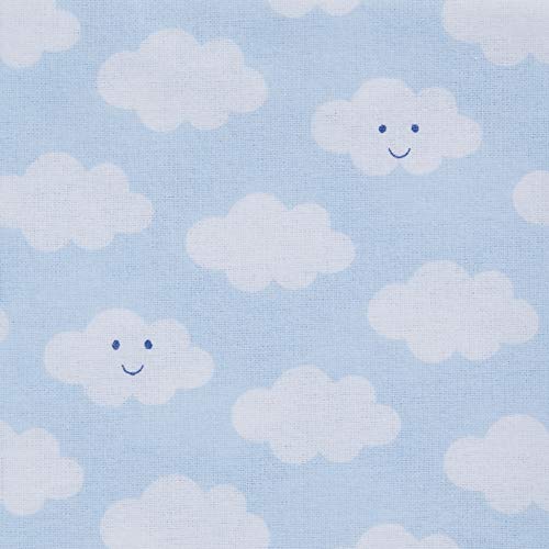 Image of Luvable Friends Unisex Baby Cotton Flannel Receiving Blankets, Boy Clouds 84-Pack, One Size