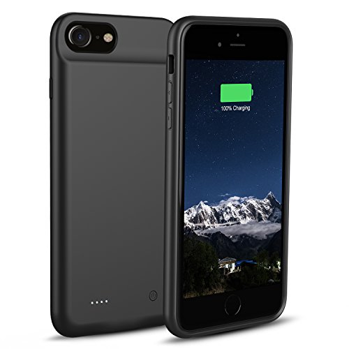 iPhone 8/7/6s/6 Battery Case Support Lightning Wired Headphones, OSSKY 3000mAh Slim Rechargeable Charging Case Portable External Charger Power Case for iPhone8/7/6s/6 Extended Battery Pack - Black
