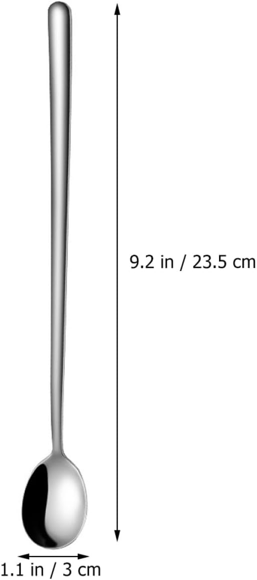 4 Pcs Stainless Steel Ice Spoons Set, 2 Short 19.5cm 2 Long 23.5cm, Sturdy Food-grade 304 Stainless Steel, Cocktail Stirring Utensils for Home and Bar Use