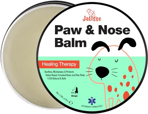 Jatisse Dog Paw Pad Balm | Paw & Nose Care for Dogs | All-Natural Ingredients with Vitamin E | Heals, Repairs & Restores Paws, Nose, Elbows and Wrinkles (1.76 oz / 50 gr)
