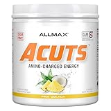 AMINOCUTS (ACUTS), Amino-Charged Energy Drink with Taurine, L-Carnitine, Green Coffee Bean Extract, Pina Colada, 210 g - 30 Servings