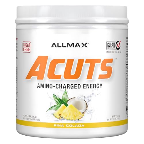 AMINOCUTS (ACUTS), Amino-Charged Energy Drink with Taurine, L-Carnitine, Green Coffee Bean Extract, Pina Colada, 210 g - 30 Servings