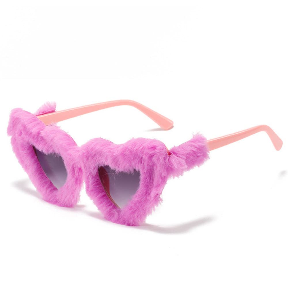 Lunettes de soleil cœur en peluche pour vos festivals de mode d'été