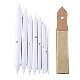 LOKIPA Blending Stumps for Drawing Set of 8 and A Sandpaper Pencil Sharpener for Drawing Blending Tools for Artist