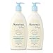 Aveeno Baby Daily Moisture Lotion with Oatmeal & Dimethicone, Fragrance-Free, 18 fl. oz, Twin Pack
