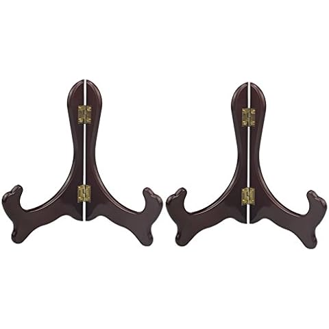 Artliving Wood-Like Easels Plate Stand Holder Display Stands - Set of 2 Cover
