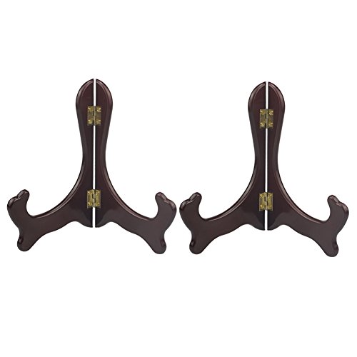 Artliving 6 inch wood-like Easels Plate Stand Holder Display Stands -Set of 2