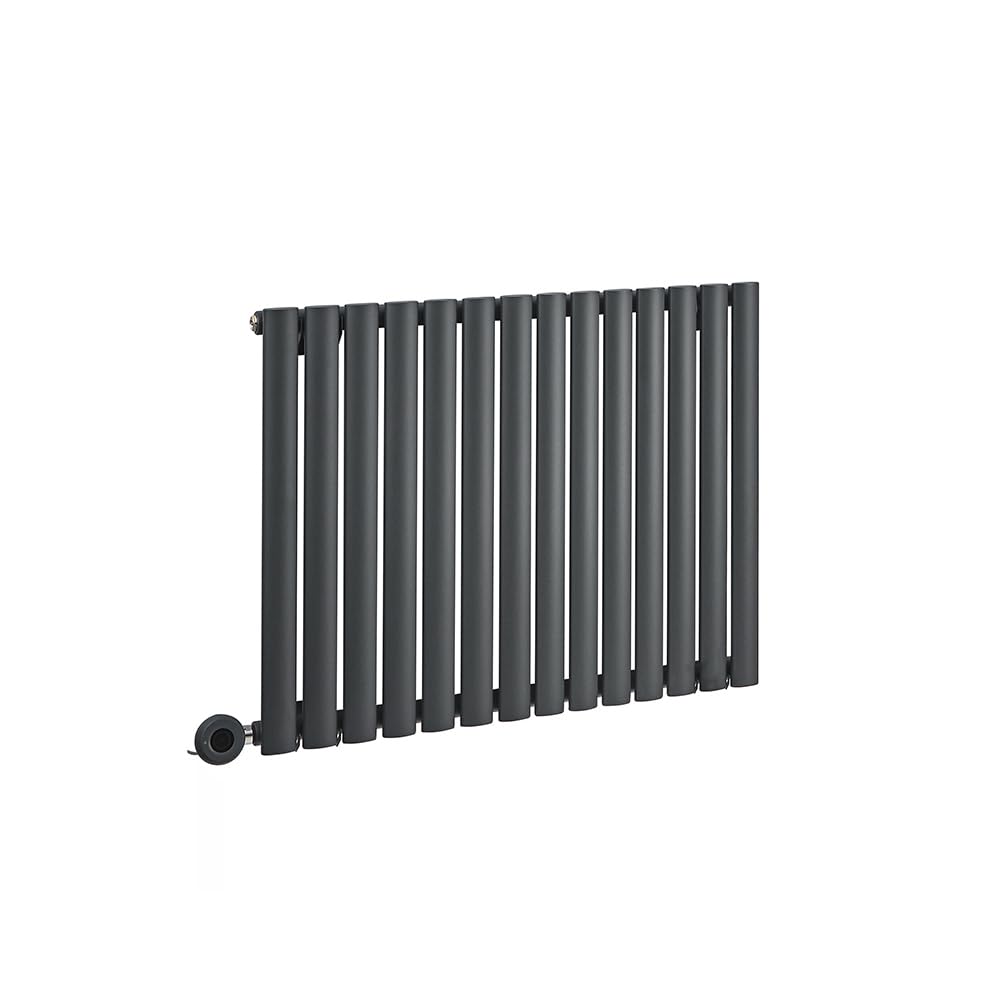 Milano Anthracite Aruba 800W Horizontal Single Oval Panel Wifi Electric Radiator - 635Mm X 826Mm