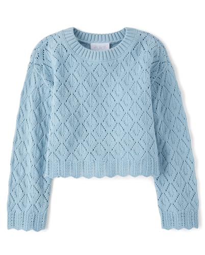 Image of The Children's Place Girls' Long Sleeve Crew Neck Pullover Sweater