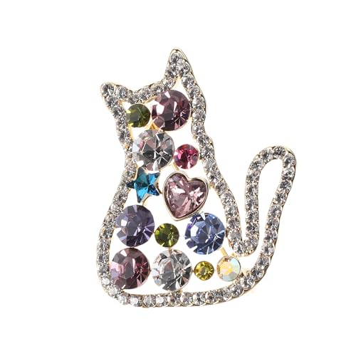 Broche chat avec cristaux VALICLUD accessoire de mode vintage