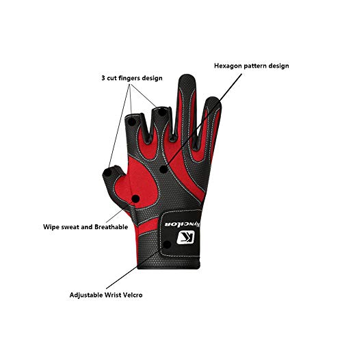 Abort Neoprene 3 Cut Fingers Sailing Gloves For Men And Women, Anti-Slip Windproof For Fishing Photographing Kayaking #TOP2