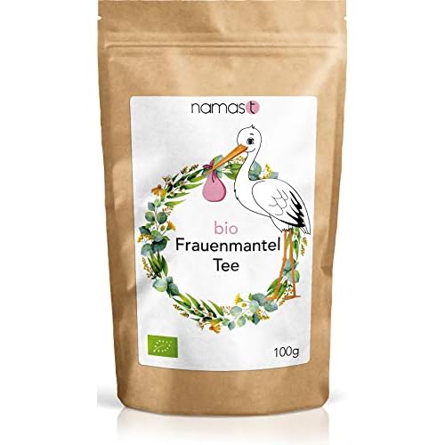 Frauenmanteltee BIO 100g - Frauenmantel in 100% biologischer Spitzenqualität - Loser Tee - Frauenmantelkraut (alchemilla vulgaris) abgefüllt und kontrolliert in Deutschland - von NamasT